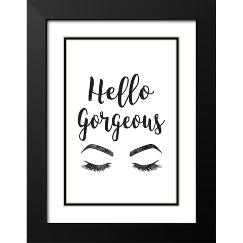 Hello Gorgeous  Black Modern Wood Framed Art Print with Double Matting by Greenwood, Amanda
