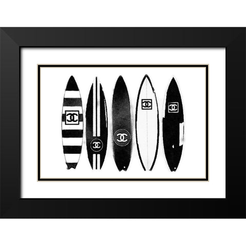 Surf Black Modern Wood Framed Art Print with Double Matting by Greenwood, Amanda