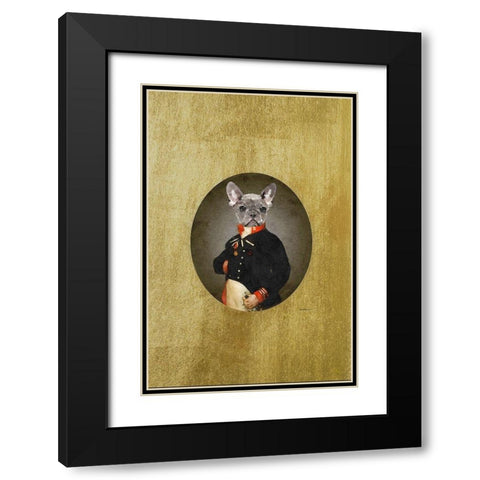 All Dressed up Frenchie Black Modern Wood Framed Art Print with Double Matting by Amanda Greenwood
