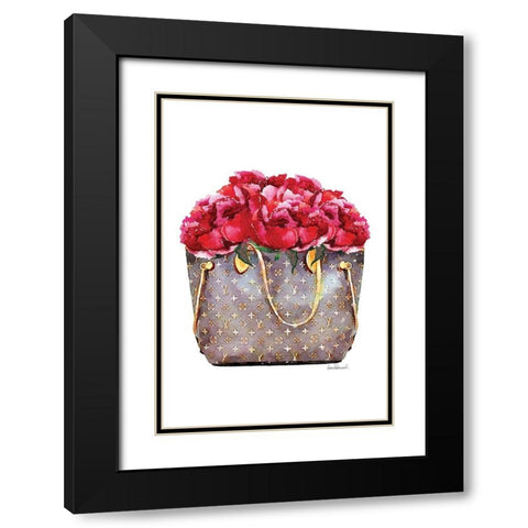 Red Rose Bag Black Modern Wood Framed Art Print with Double Matting by Amanda Greenwood