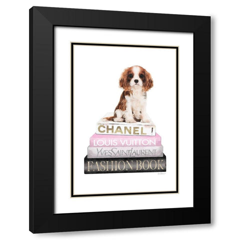 King of the Bookstack Black Modern Wood Framed Art Print with Double Matting by Amanda Greenwood