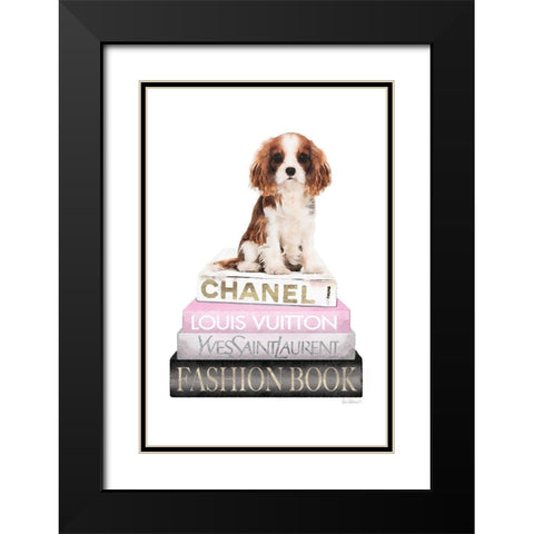 King of the Bookstack Black Modern Wood Framed Art Print with Double Matting by Amanda Greenwood