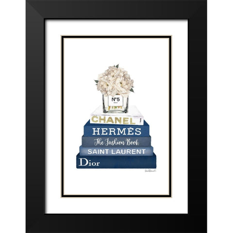 Bookstack White Peony Vase Black Modern Wood Framed Art Print with Double Matting by Amanda Greenwood