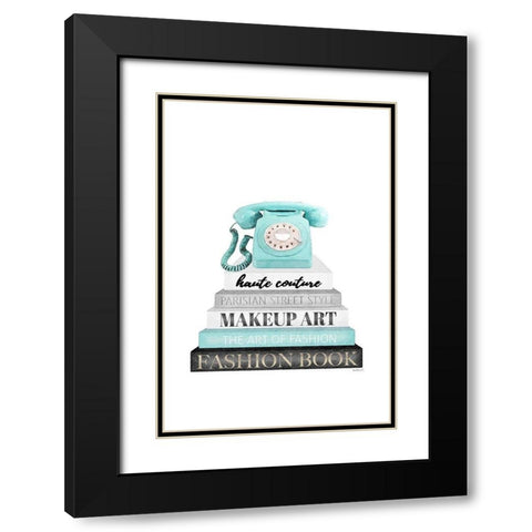 Telephone Bookstack  III Black Modern Wood Framed Art Print with Double Matting by Amanda Greenwood