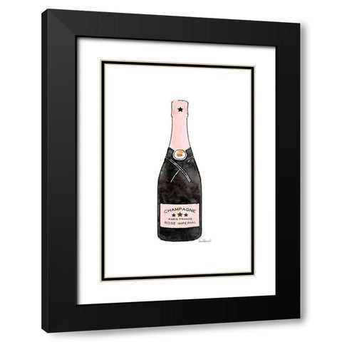 Pink Champange Black Modern Wood Framed Art Print with Double Matting by Amanda Greenwood
