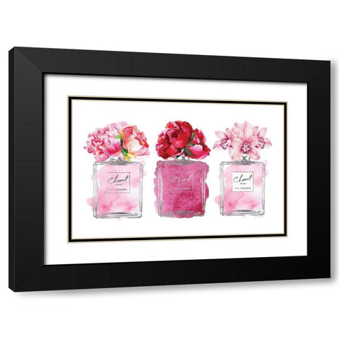 Perfume Bottle Bouquets XVIII Black Modern Wood Framed Art Print with Double Matting by Greenwood, Amanda