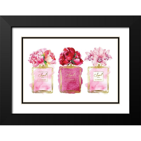 Perfume Bottle Bouquets XIX Black Modern Wood Framed Art Print with Double Matting by Greenwood, Amanda