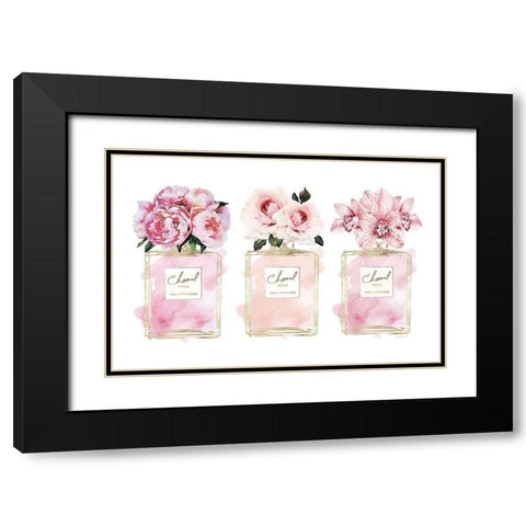 Perfume Bottle Bouquets XXI Black Modern Wood Framed Art Print with Double Matting by Greenwood, Amanda