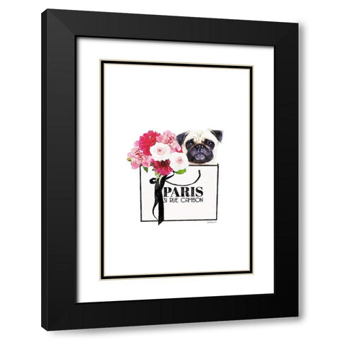 Pug and Shopping II Black Modern Wood Framed Art Print with Double Matting by Greenwood, Amanda