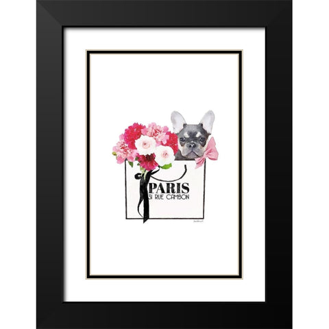 Frenchie and Shopping III Black Modern Wood Framed Art Print with Double Matting by Greenwood, Amanda