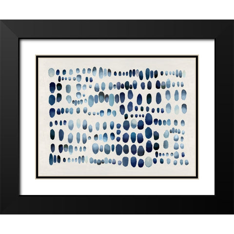 Playful Blue III Black Modern Wood Framed Art Print with Double Matting by Perry, Angela