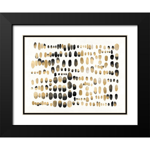 Playful Gold and Black III Black Modern Wood Framed Art Print with Double Matting by Perry, Angela