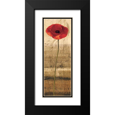 Poppy Panel II Black Modern Wood Framed Art Print with Double Matting by Kahn, Andrea