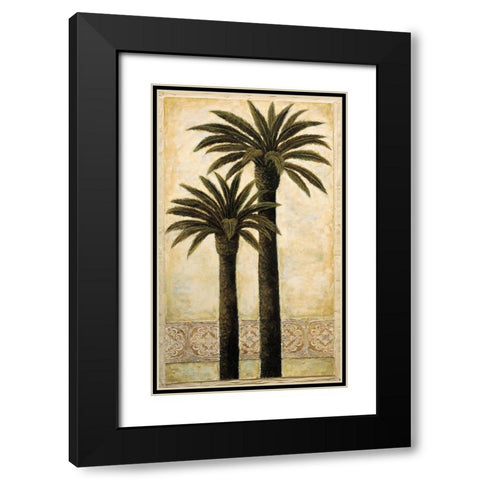 Silhouette Palms II Black Modern Wood Framed Art Print with Double Matting by Mazo, Andre