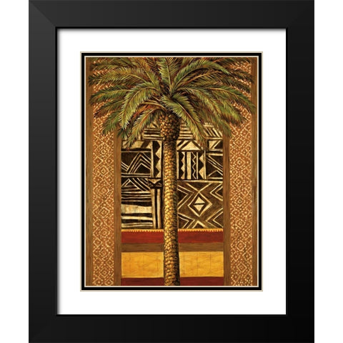 African Evening II Black Modern Wood Framed Art Print with Double Matting by Mazo, Andre