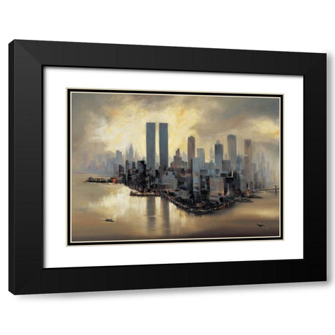 Reflections of Manhattan Black Modern Wood Framed Art Print with Double Matting by Moore, Alexander