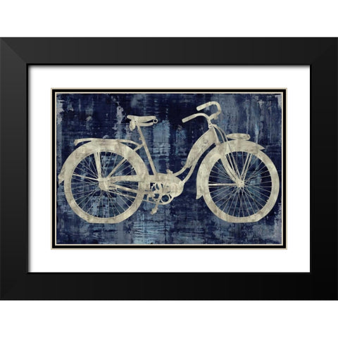 Vintage Ride In Blue Black Modern Wood Framed Art Print with Double Matting by Wade, Amanda