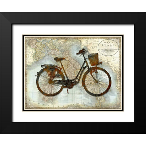 Bike Italy Black Modern Wood Framed Art Print with Double Matting by Wade, Amanda
