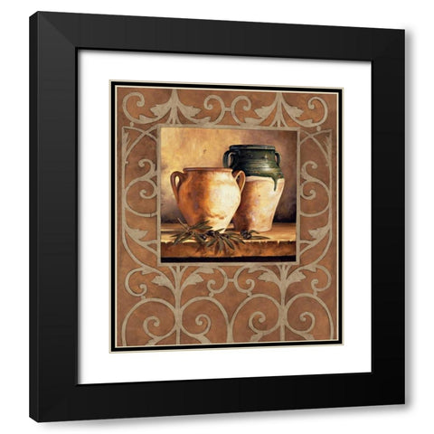 Vases with Olives Black Modern Wood Framed Art Print with Double Matting by Gonzales, Andres