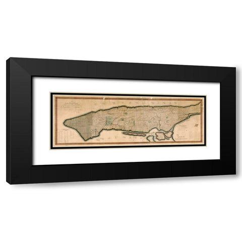 New York and the Island of Man Black Modern Wood Framed Art Print with Double Matting by Maverick, P.