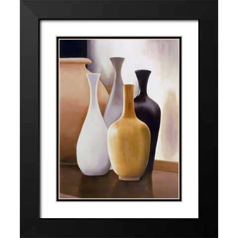 Shapes and Reflections I Black Modern Wood Framed Art Print with Double Matting by Stevens, Arlene