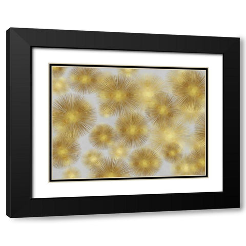 Sunburst Cluster Black Modern Wood Framed Art Print with Double Matting by Young, Abby