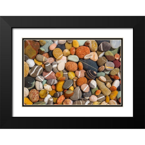 Beach Stones Collection Black Modern Wood Framed Art Print with Double Matting by Markoff, Barbara