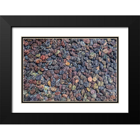 Colorful Stones I Black Modern Wood Framed Art Print with Double Matting by Markoff, Barbara
