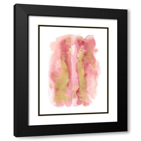 Blush Mist with Gold I Black Modern Wood Framed Art Print with Double Matting by Riley, Bella