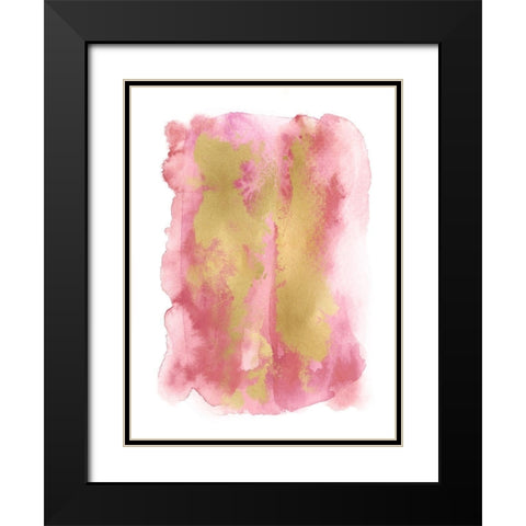 Blush Mist with Gold II Black Modern Wood Framed Art Print with Double Matting by Riley, Bella