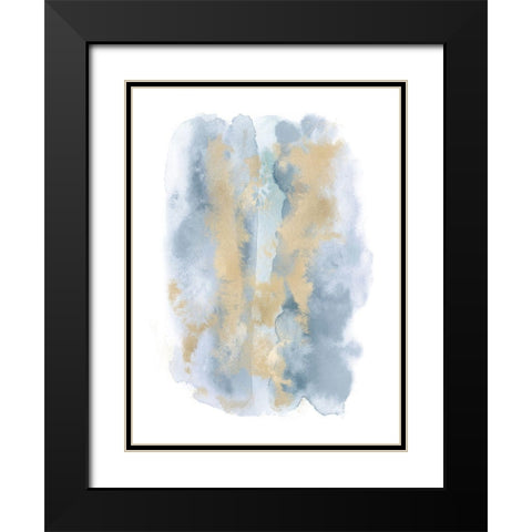 Soft Blue Mist With Gold I  Black Modern Wood Framed Art Print with Double Matting by Riley, Bella