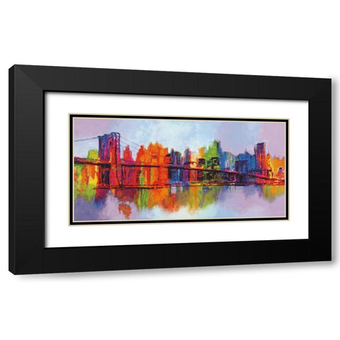 Abstract Manhattan Black Modern Wood Framed Art Print with Double Matting by Carter, Brian