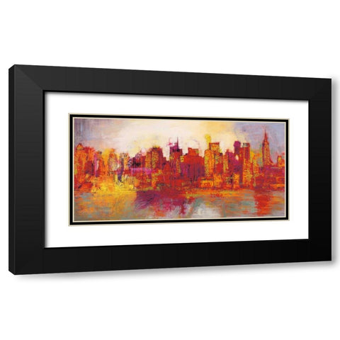 Abstract New York City Black Modern Wood Framed Art Print with Double Matting by Carter, Brian
