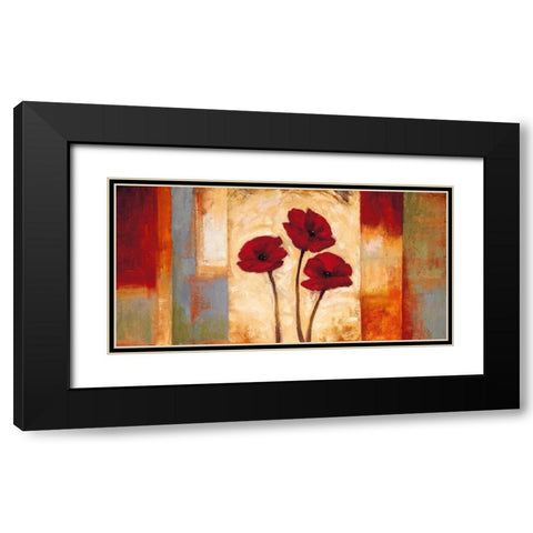 Poppies in Rhythm I Black Modern Wood Framed Art Print with Double Matting by Francis, Brian