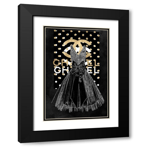 Fashion Dress Black Black Modern Wood Framed Art Print with Double Matting by Blake, Madeline