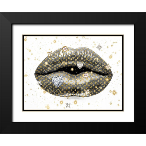 Luxury Lips Gray Black Modern Wood Framed Art Print with Double Matting by Blake, Madeline