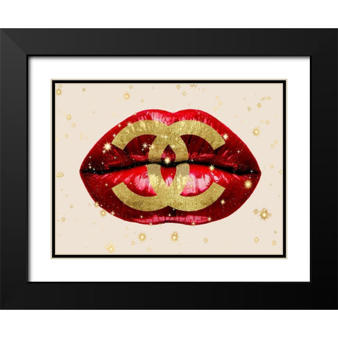 Fashion Lips Red I Black Modern Wood Framed Art Print with Double Matting by Blake, Madeline
