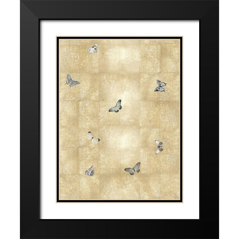 Butterflies in Flight I Black Modern Wood Framed Art Print with Double Matting by Blake, Madeline