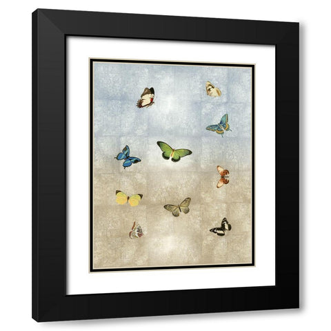 Butterflies Meet Up I Black Modern Wood Framed Art Print with Double Matting by Blake, Madeline