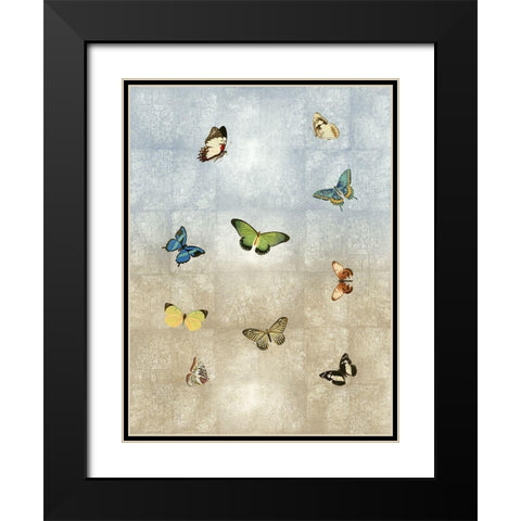 Butterflies Meet Up I Black Modern Wood Framed Art Print with Double Matting by Blake, Madeline