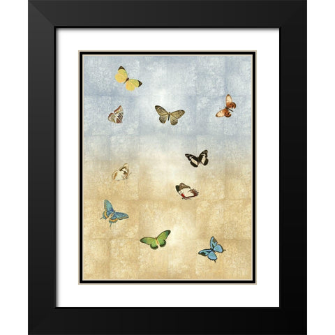 Butterflies Meet Up II Black Modern Wood Framed Art Print with Double Matting by Blake, Madeline