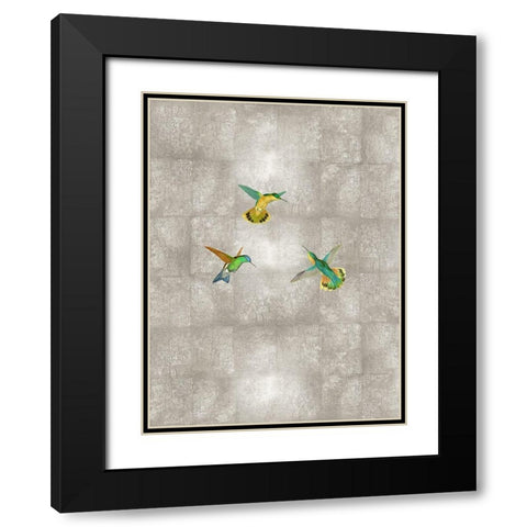 Hummingbirds I Black Modern Wood Framed Art Print with Double Matting by Blake, Madeline