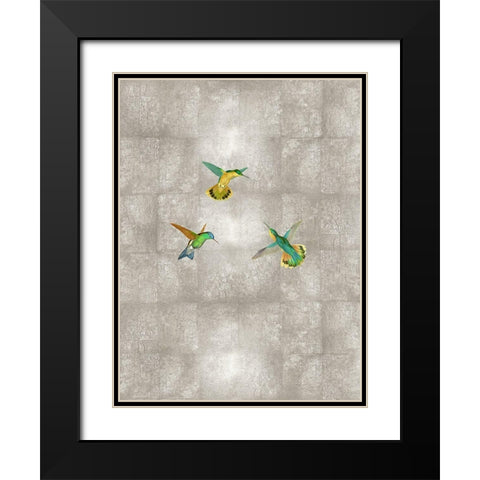 Hummingbirds I Black Modern Wood Framed Art Print with Double Matting by Blake, Madeline