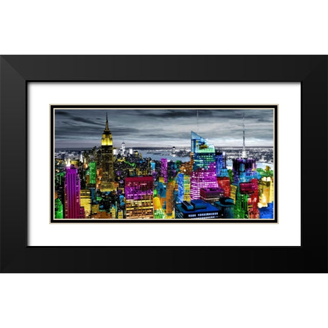 NYC In Living Color I Black Modern Wood Framed Art Print with Double Matting by Ames, Carly