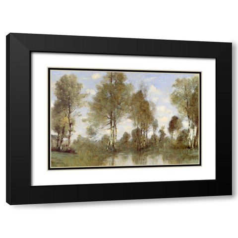 Pond Reflection II Black Modern Wood Framed Art Print with Double Matting by McKee, Christy