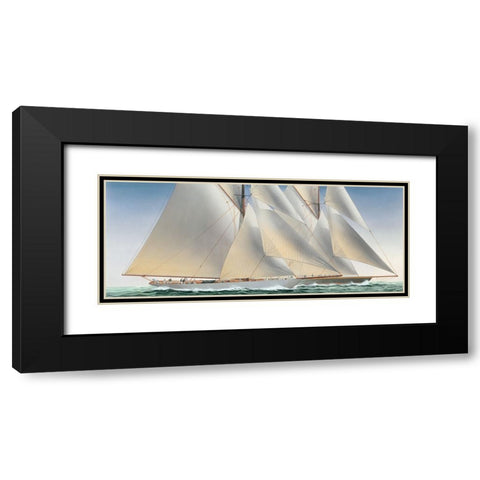 Classic Regatta Black Modern Wood Framed Art Print with Double Matting by Davies, Christopher