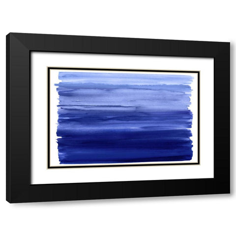 Ombre Blue I Black Modern Wood Framed Art Print with Double Matting by Corbin, Allie