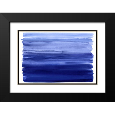 Ombre Blue I Black Modern Wood Framed Art Print with Double Matting by Corbin, Allie