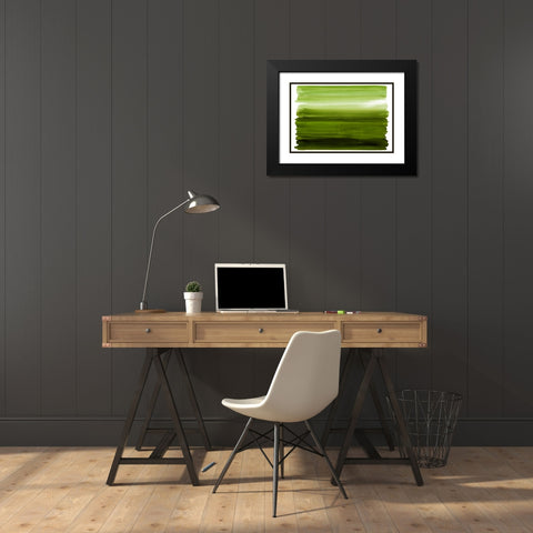 Ombre Green I Black Modern Wood Framed Art Print with Double Matting by Corbin, Allie