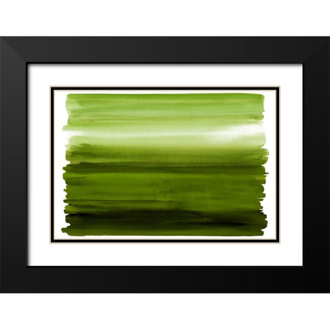 Ombre Green I Black Modern Wood Framed Art Print with Double Matting by Corbin, Allie